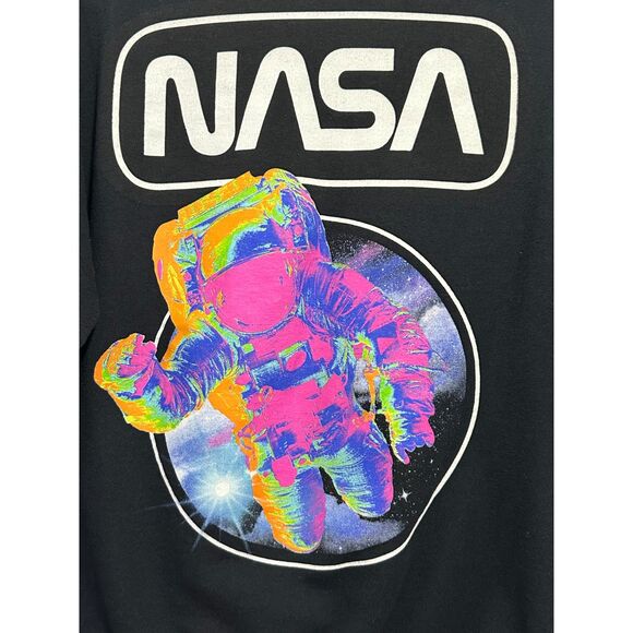 Chemistry Black Hoodie with NASA Space Man in Multicolor Size S Kangaroo Pocket - Picture 5 of 5